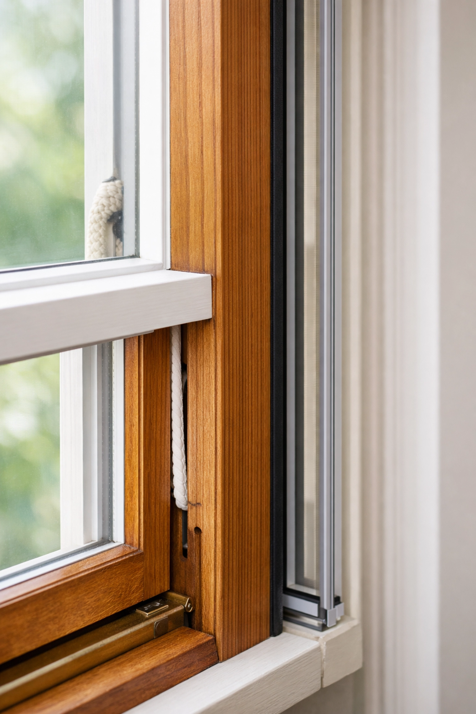 Secondary glazing installed behind original sash window in Chelsea heritage home